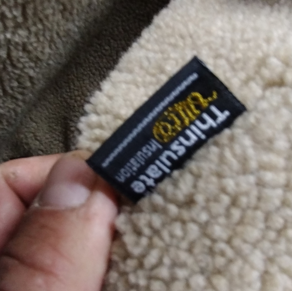 Cabela's Grey Thinsulate Winter Coat l Xl Tall l Sherpa 100% Cotton l Zipup Hood - Picture 4 of 13